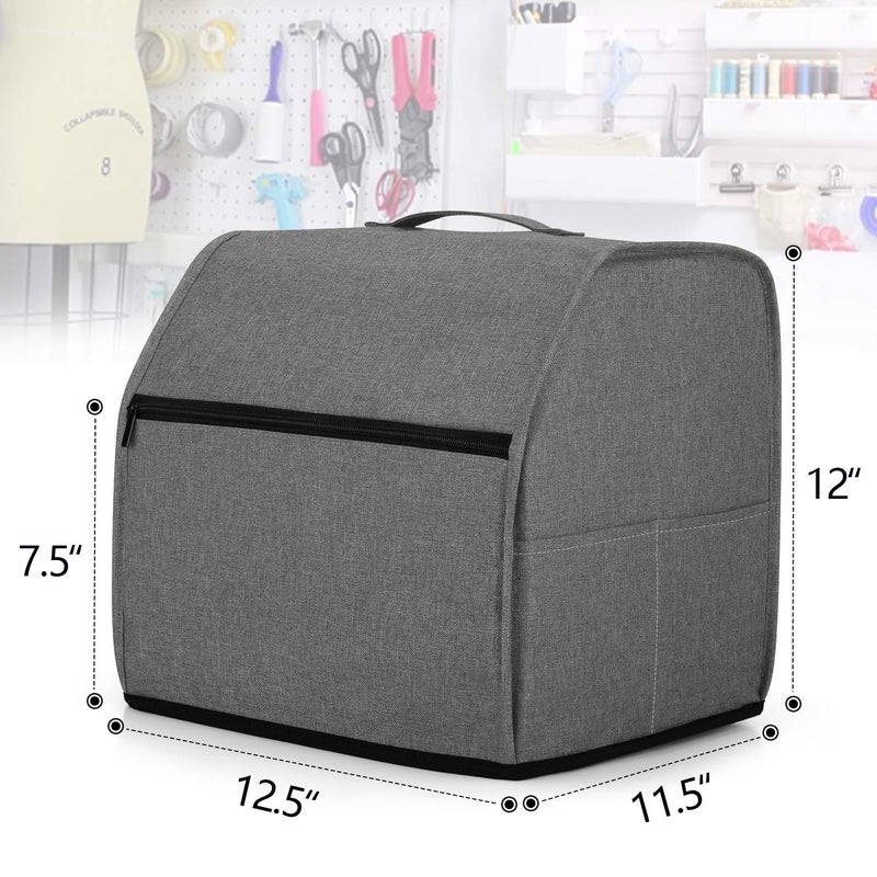 LUXJA Serger Cover with Storage Pockets for Most Standard Overlock Machines (Compatible with Singer and Brother), Gray - Image 5